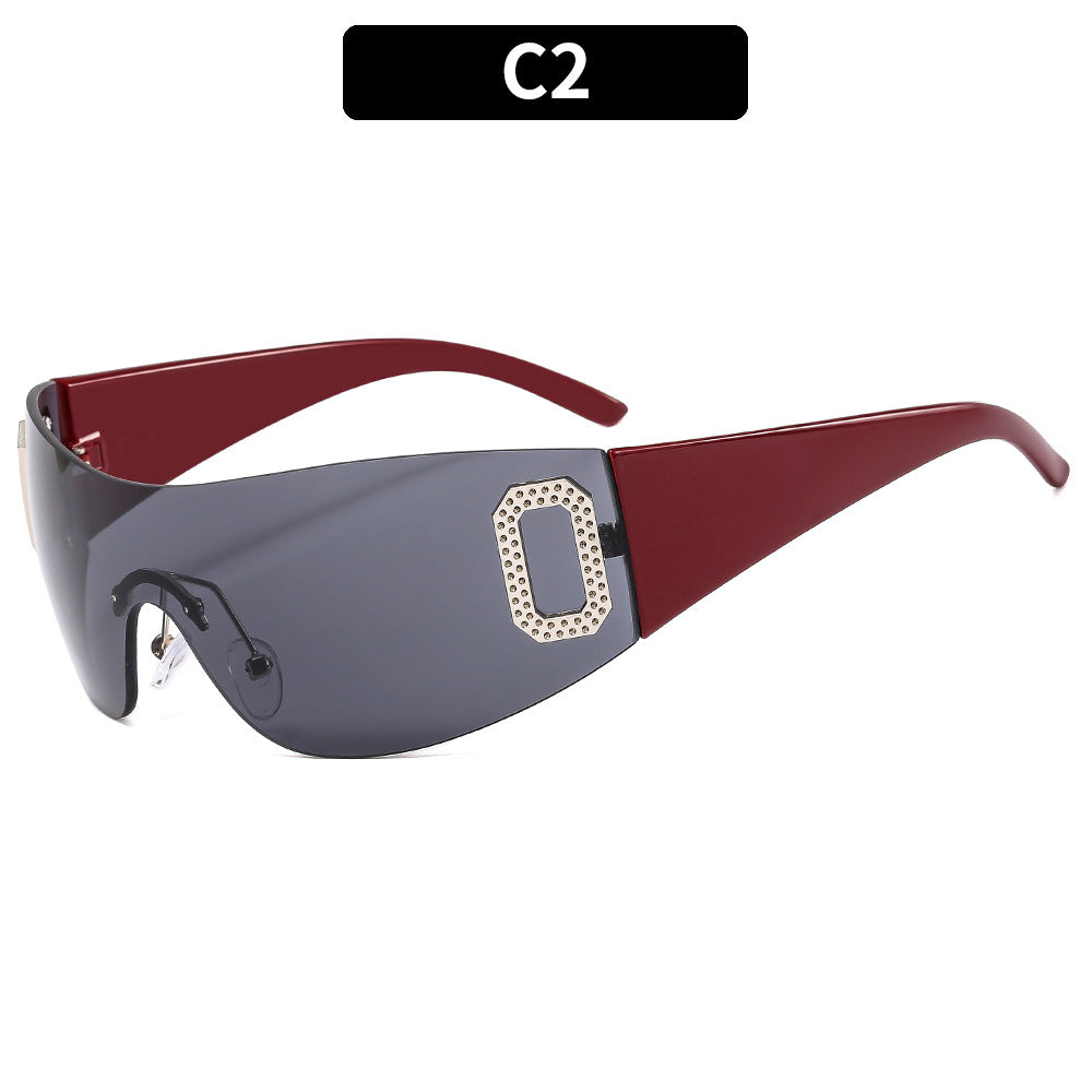 Wholesale PC Y2K Letter Integrated Sunvisor Sunglasses